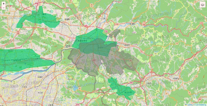 岐阜県のUber Eats（ウーバーイーツ）のエリア地図