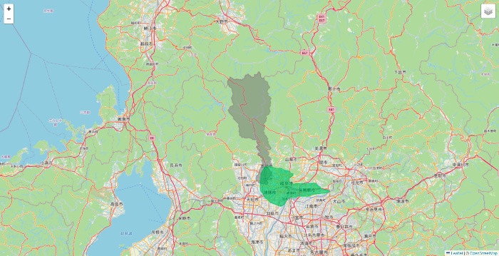 岐阜県のUber Eats（ウーバーイーツ）のエリア地図