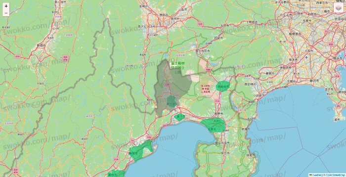 静岡県のUber Eats（ウーバーイーツ）のエリア地図