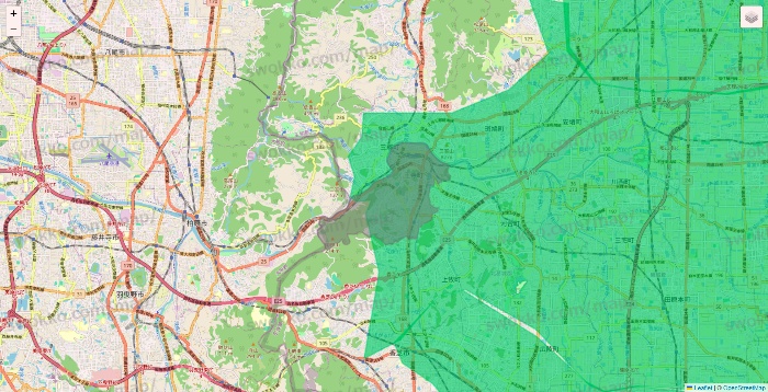 奈良県のUber Eats（ウーバーイーツ）のエリア地図