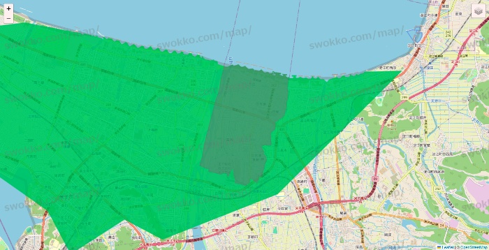鳥取県のUber Eats（ウーバーイーツ）のエリア地図
