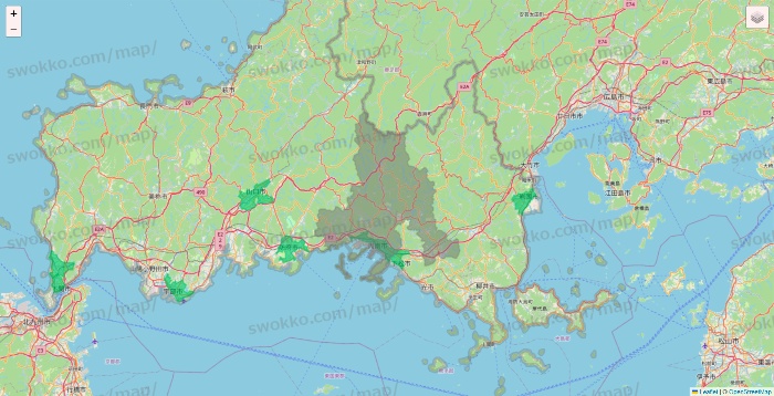 山口県のUber Eats（ウーバーイーツ）のエリア地図