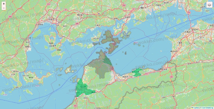 愛媛県のUber Eats（ウーバーイーツ）のエリア地図