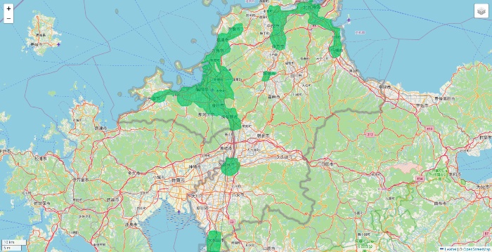 福岡県のUber Eats（ウーバーイーツ）のエリア地図