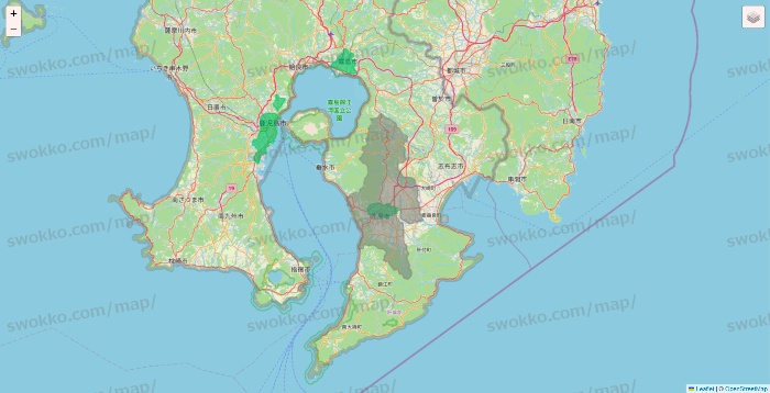 鹿児島県のUber Eats（ウーバーイーツ）のエリア地図