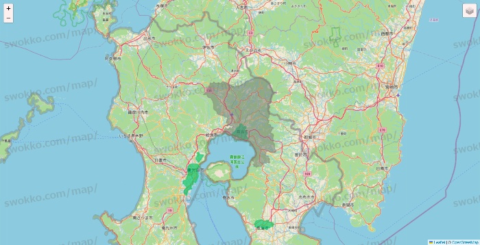 鹿児島県のUber Eats（ウーバーイーツ）のエリア地図