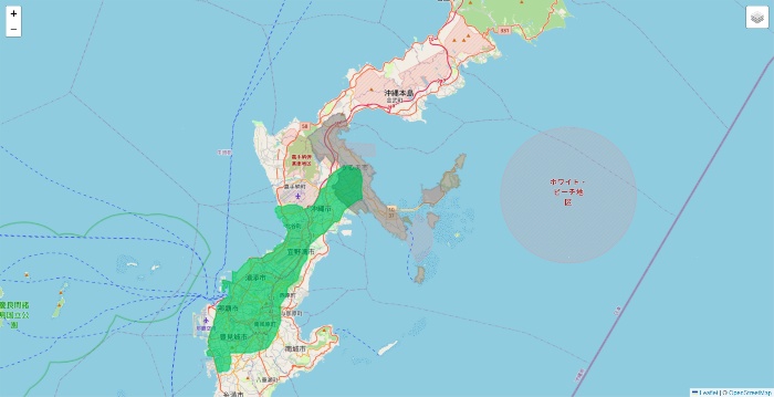 沖縄県のUber Eats（ウーバーイーツ）のエリア地図