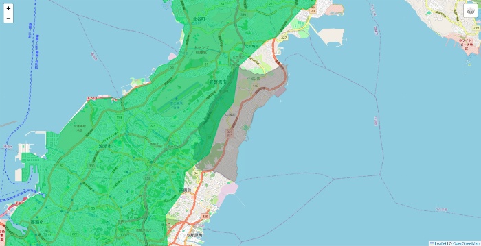 沖縄県のUber Eats（ウーバーイーツ）のエリア地図