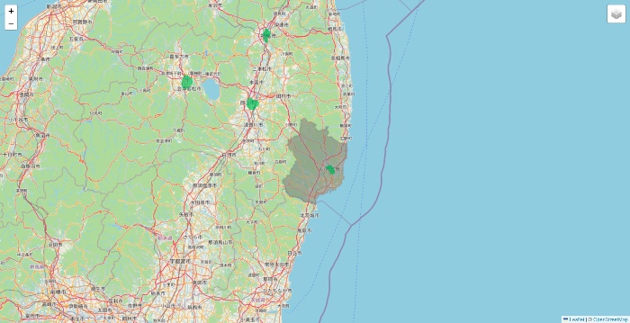 福島県のUber Eats（ウーバーイーツ）のエリア地図