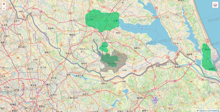 茨城県のUber Eats（ウーバーイーツ）のエリア地図