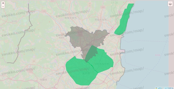 茨城県のUber Eats（ウーバーイーツ）のエリア地図