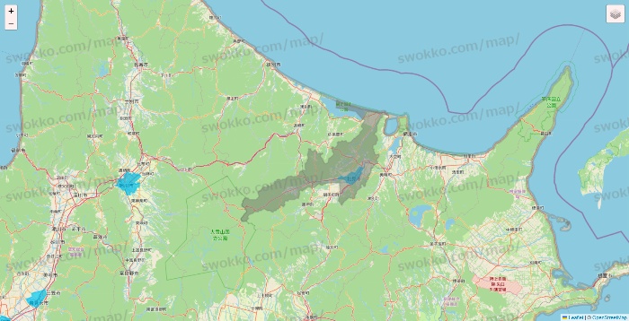 北海道のWolt（ウォルト）のエリア地図