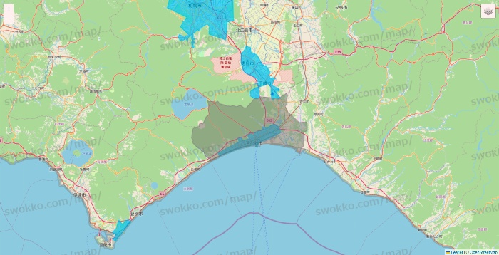 北海道のWolt（ウォルト）のエリア地図