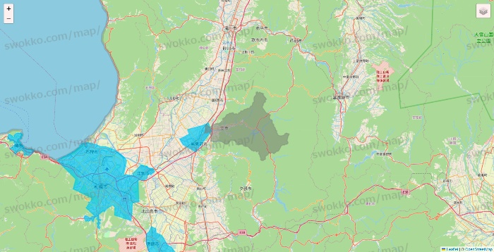 北海道のWolt（ウォルト）のエリア地図