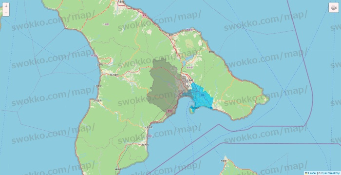 北海道のWolt（ウォルト）のエリア地図