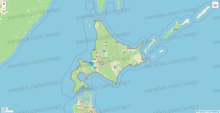 北海道のWolt（ウォルト）のエリア地図