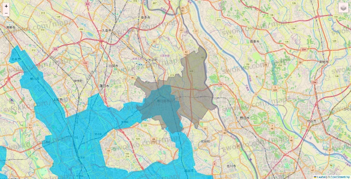 埼玉県のWolt（ウォルト）のエリア地図