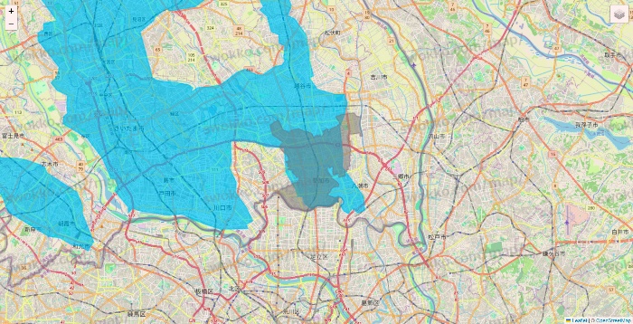 埼玉県のWolt（ウォルト）のエリア地図