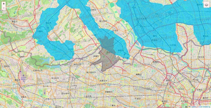 埼玉県のWolt（ウォルト）のエリア地図