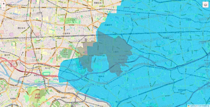 東京都のWolt（ウォルト）のエリア地図