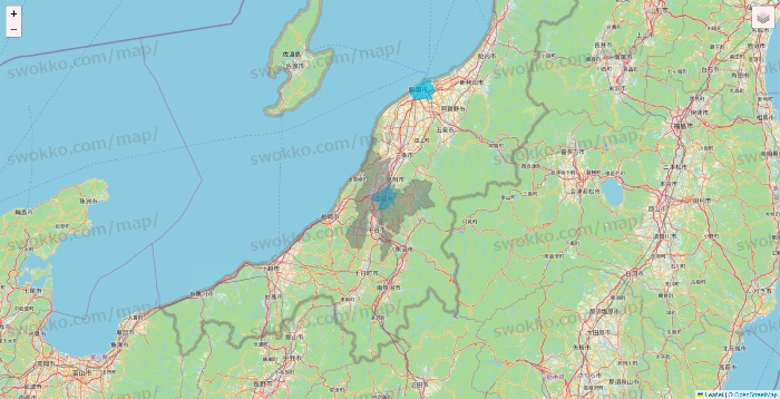 新潟県のWolt（ウォルト）のエリア地図