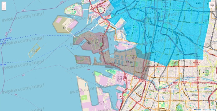 大阪府のWolt（ウォルト）のエリア地図