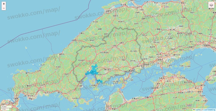 広島県のWolt（ウォルト）のエリア地図
