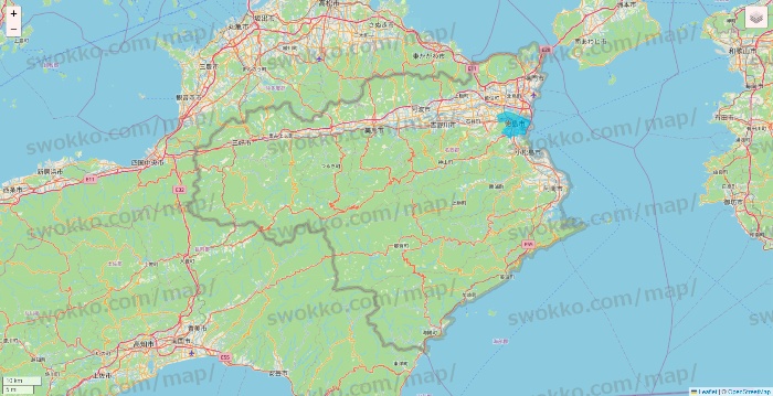 徳島県のWolt（ウォルト）のエリア地図
