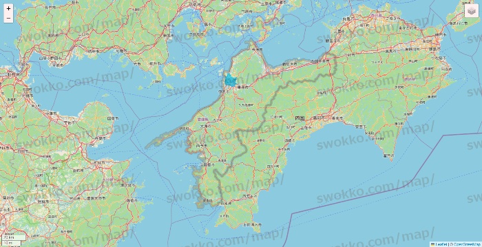 愛媛県のWolt（ウォルト）のエリア地図