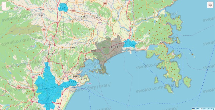 宮城県のWolt（ウォルト）のエリア地図