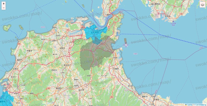 福岡県のWolt（ウォルト）のエリア地図