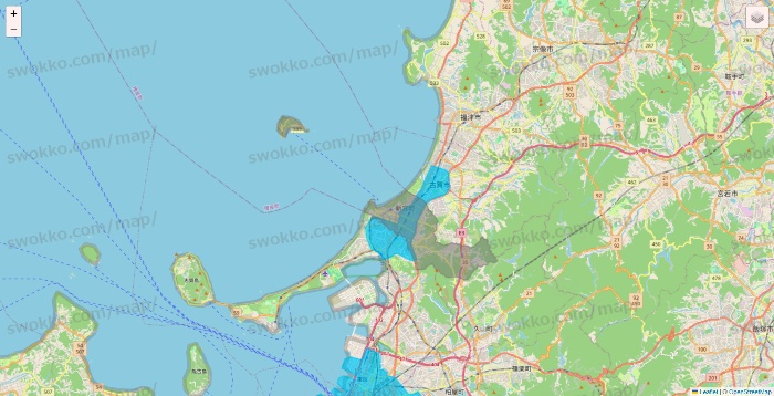 福岡県のWolt（ウォルト）のエリア地図