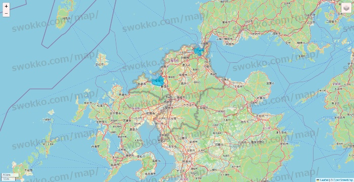 福岡県のWolt（ウォルト）のエリア地図