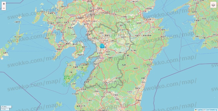 熊本県のWolt（ウォルト）のエリア地図