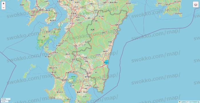 宮崎県のWolt（ウォルト）のエリア地図