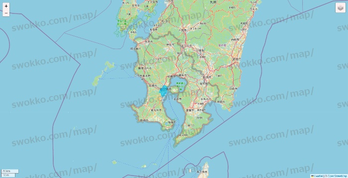鹿児島県のWolt（ウォルト）のエリア地図
