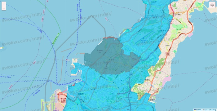 沖縄県のWolt（ウォルト）のエリア地図