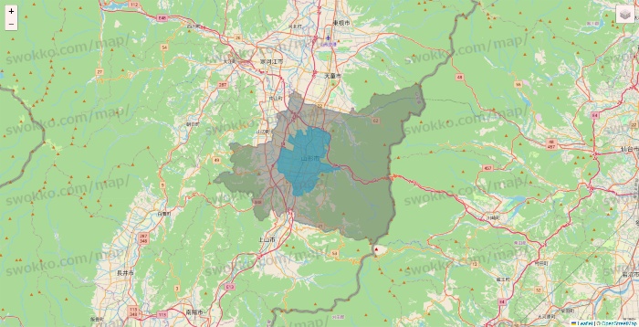 山形県のWolt（ウォルト）のエリア地図