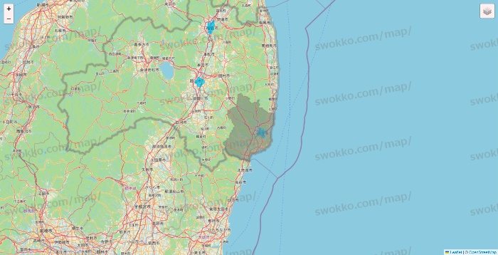 福島県のWolt（ウォルト）のエリア地図