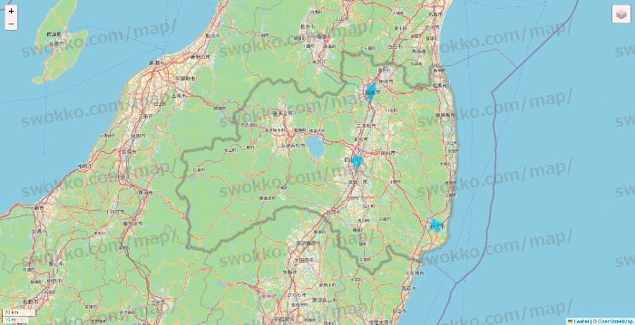 福島県のWolt（ウォルト）のエリア地図