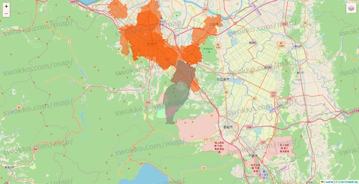 北海道のクイックマートのエリア地図