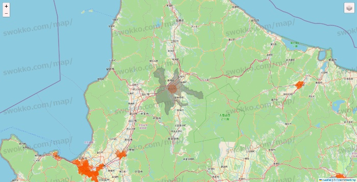 北海道のクイックマートのエリア地図