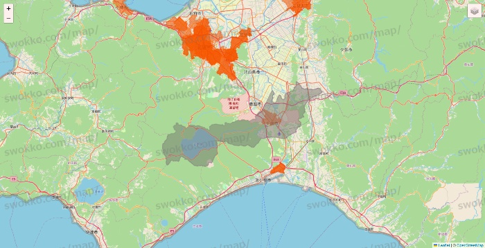 北海道のクイックマートのエリア地図