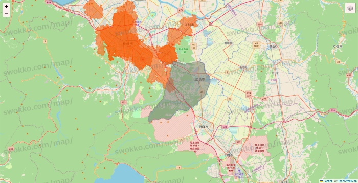 北海道のクイックマートのエリア地図