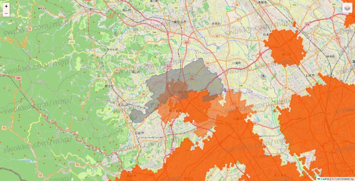 埼玉県のクイックマートのエリア地図