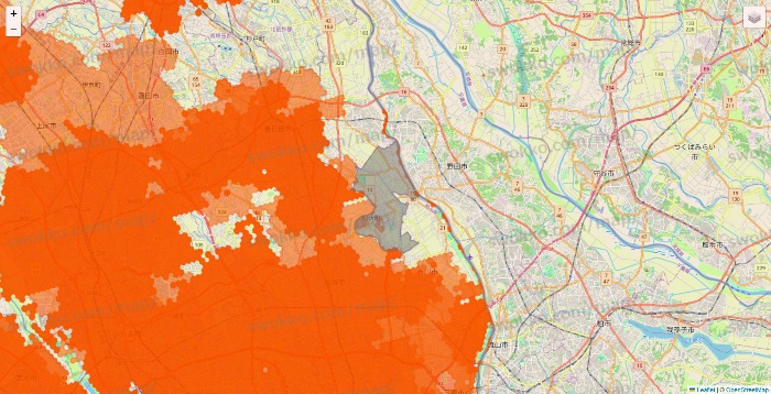 埼玉県のクイックマートのエリア地図