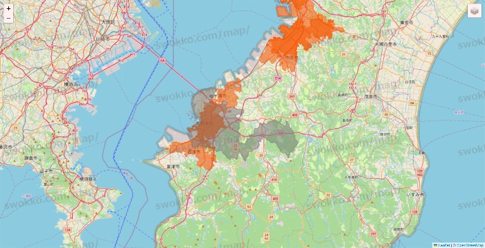 千葉県のクイックマートのエリア地図
