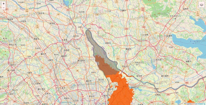 千葉県のクイックマートのエリア地図