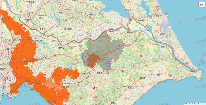 千葉県のクイックマートのエリア地図