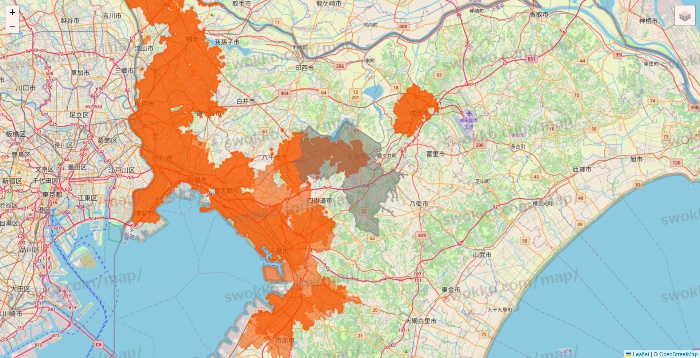 千葉県のクイックマートのエリア地図